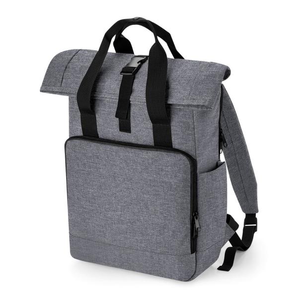 Recycled twin handle roll-top laptop backpack