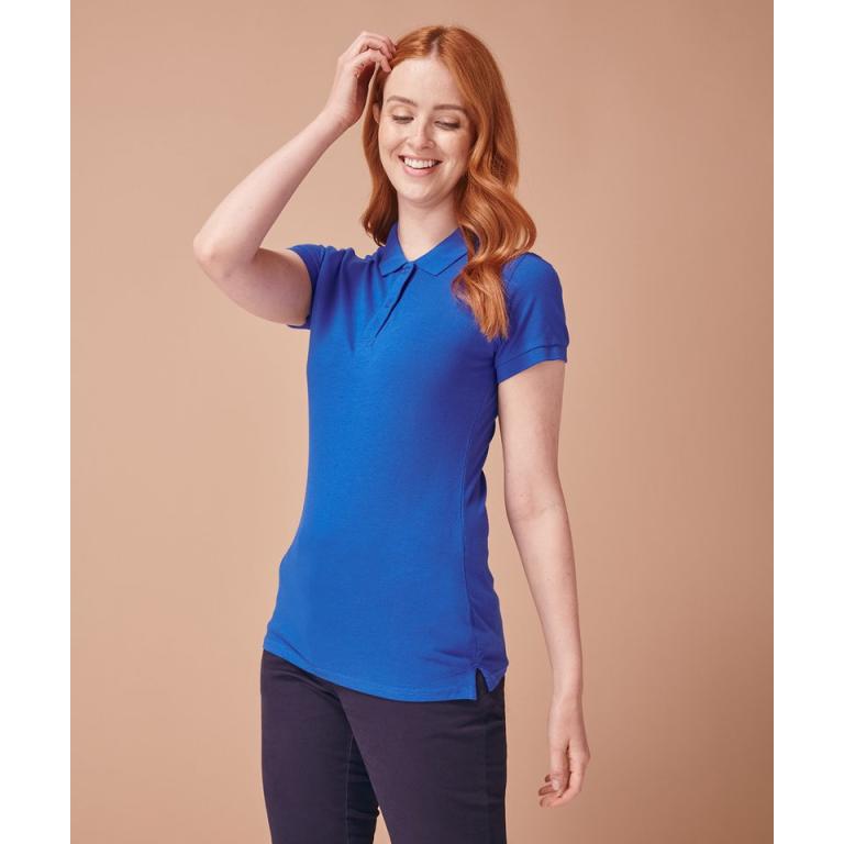 Women's micro-fine piqué polo shirt