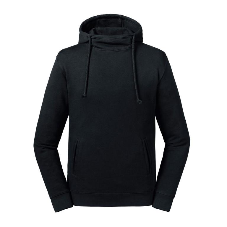 Pure organic high collar hooded sweatshirt Black