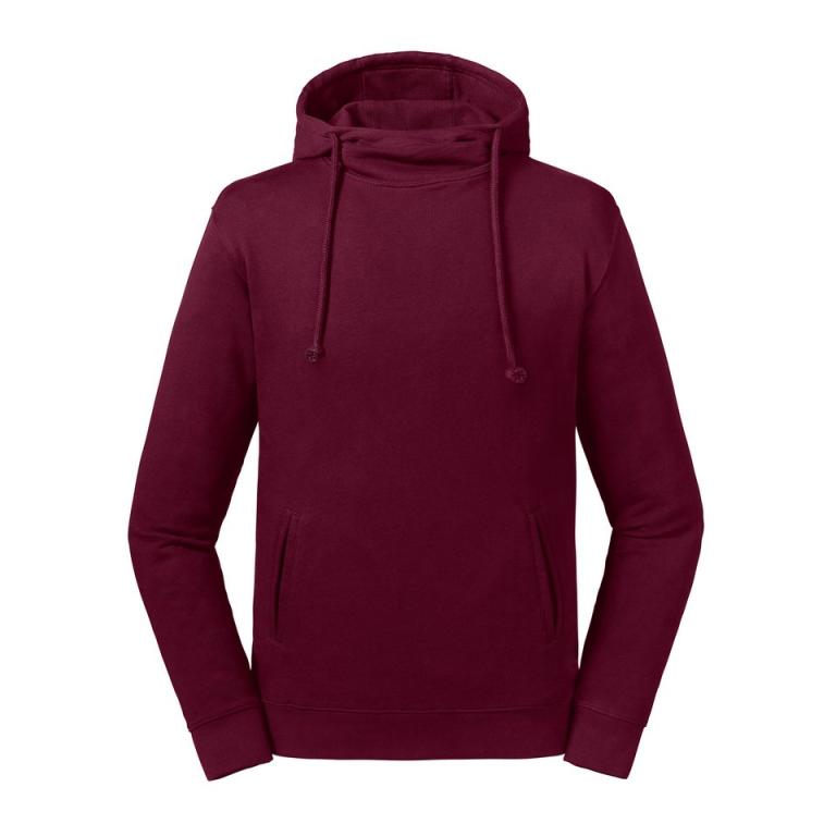 Pure organic high collar hooded sweatshirt Burgundy