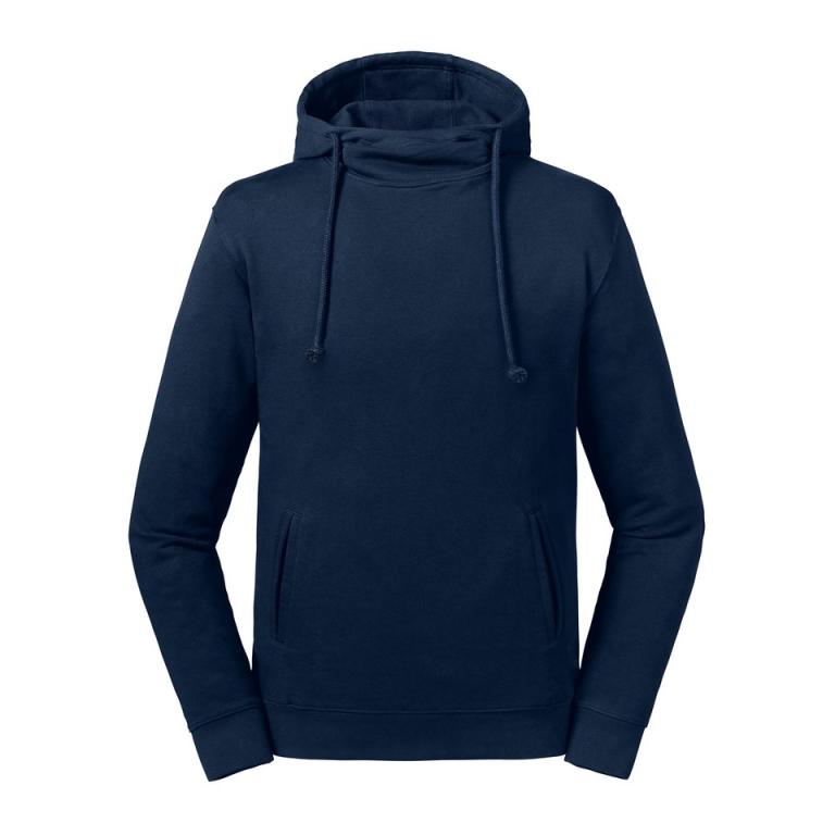 Pure organic high collar hooded sweatshirt French Navy