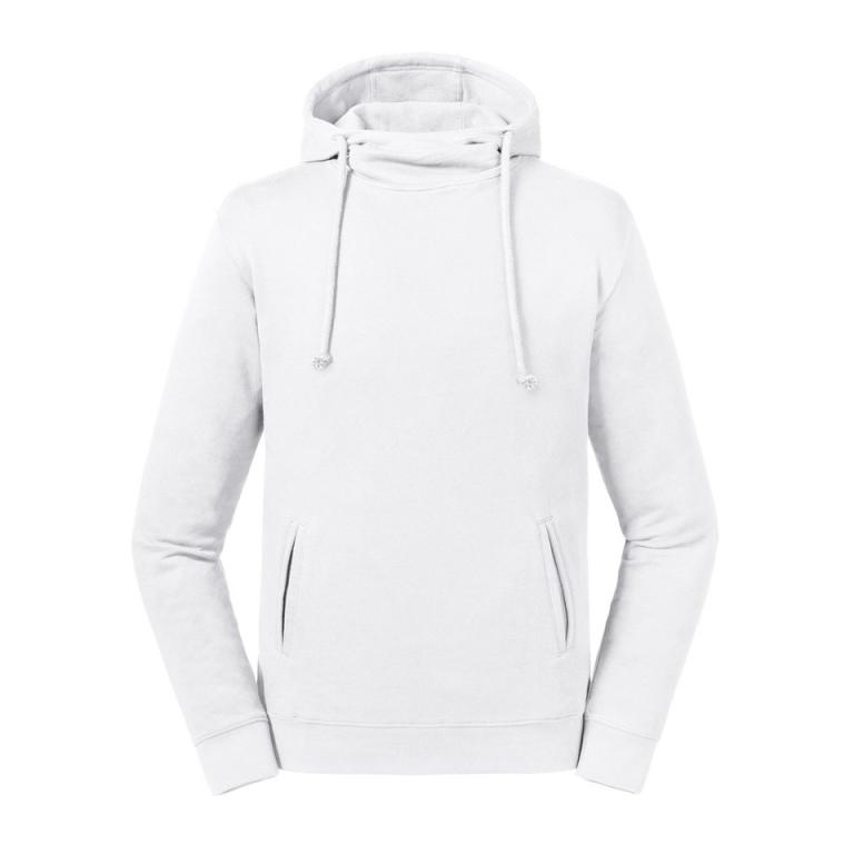 Pure organic high collar hooded sweatshirt White