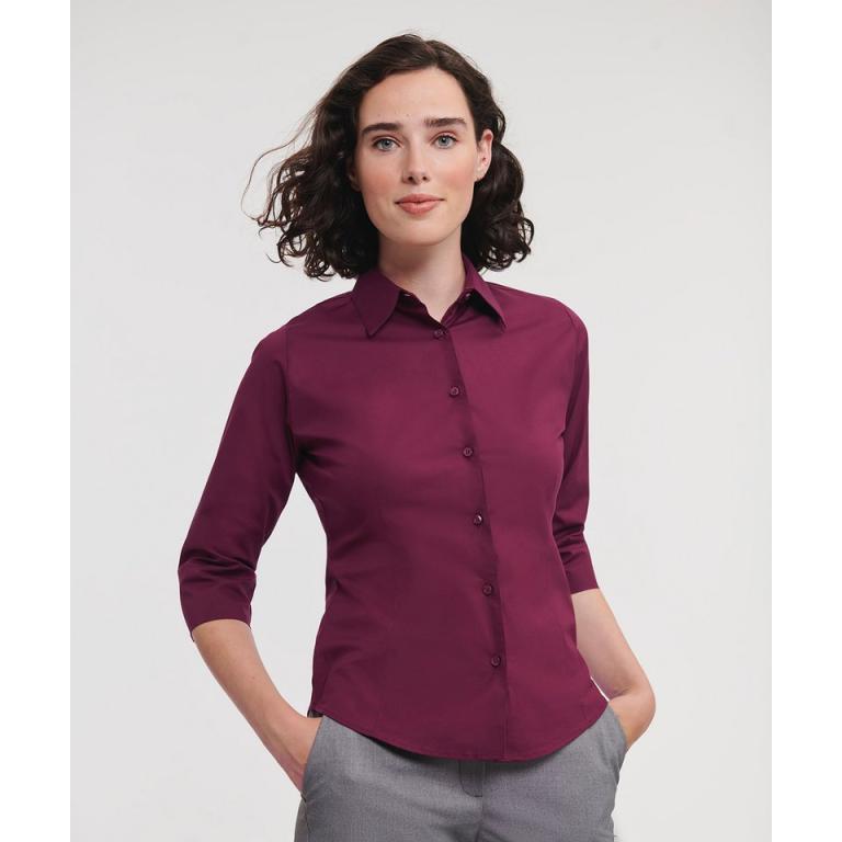 Women's ¾ sleeve easycare fitted shirt