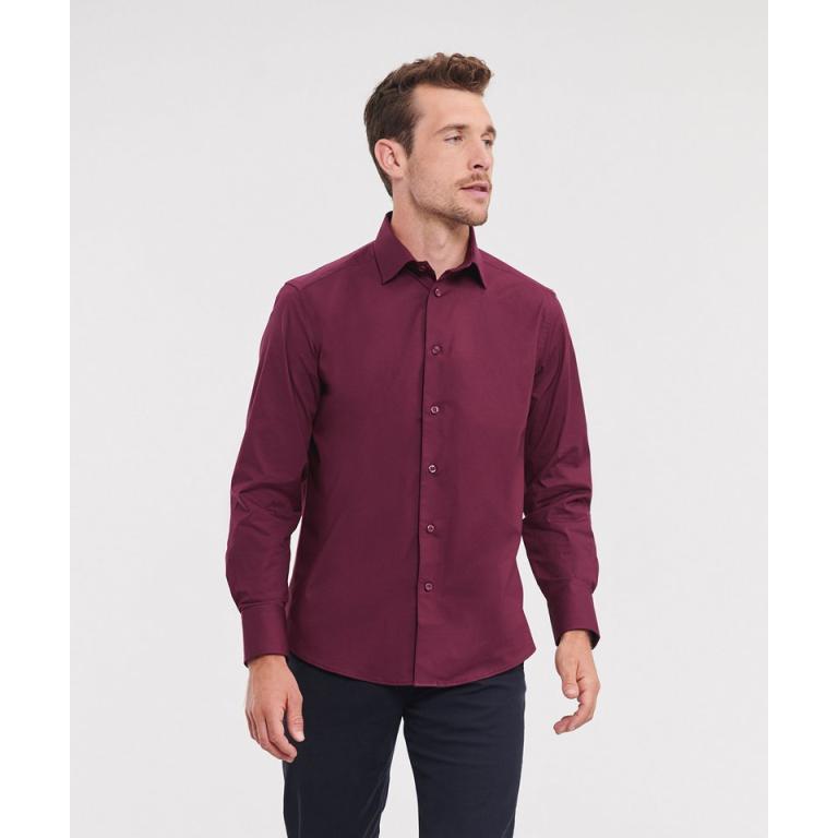 Long sleeve easycare fitted shirt