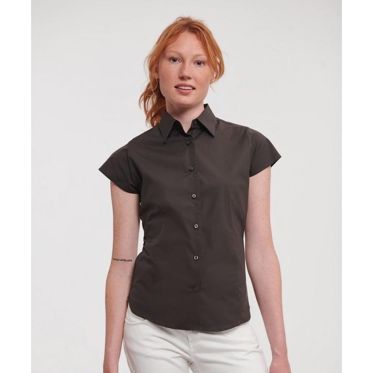 Women's short sleeve easycare fitted stretch shirt