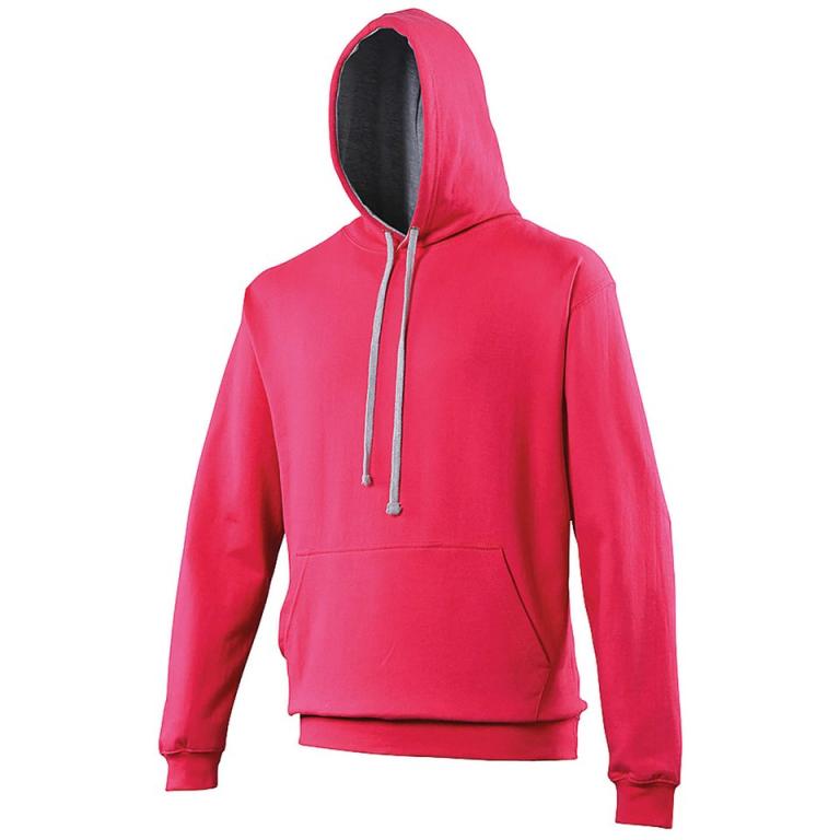 Varsity hoodie Hot Pink/Heather Grey