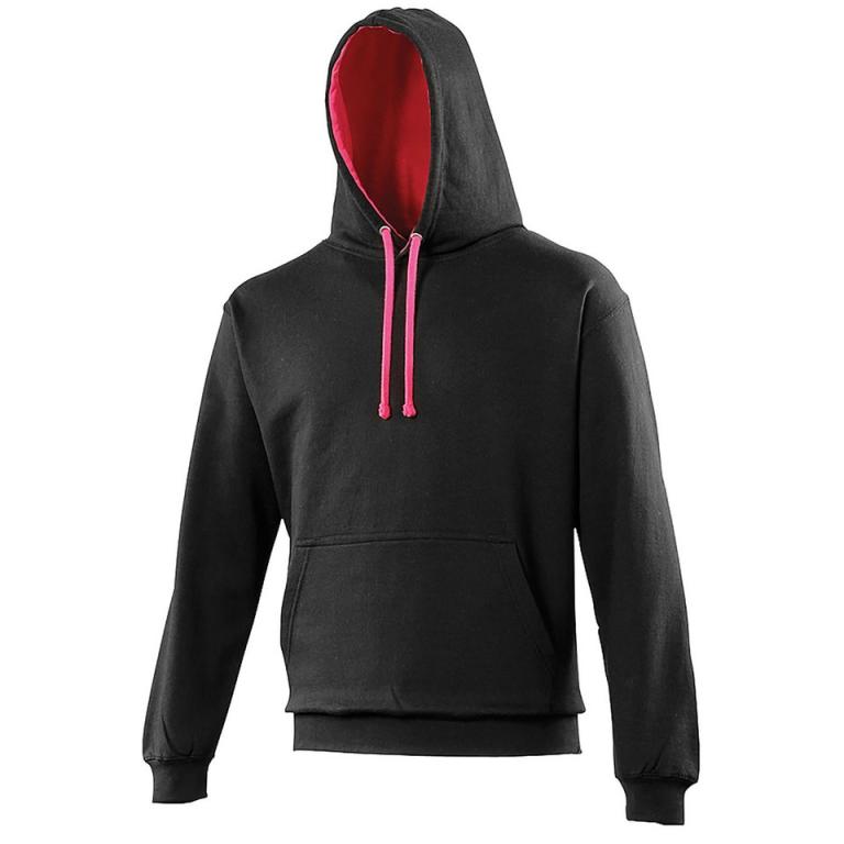 Varsity hoodie Jet Black/Hot Pink