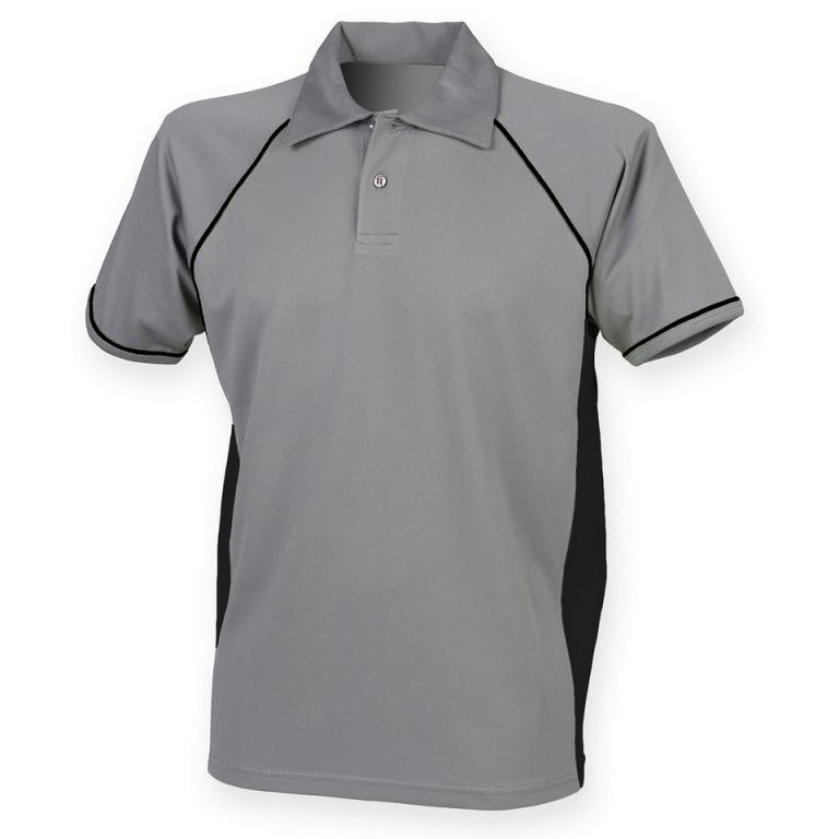 Piped performance polo Gunmetal Grey/Black/Black