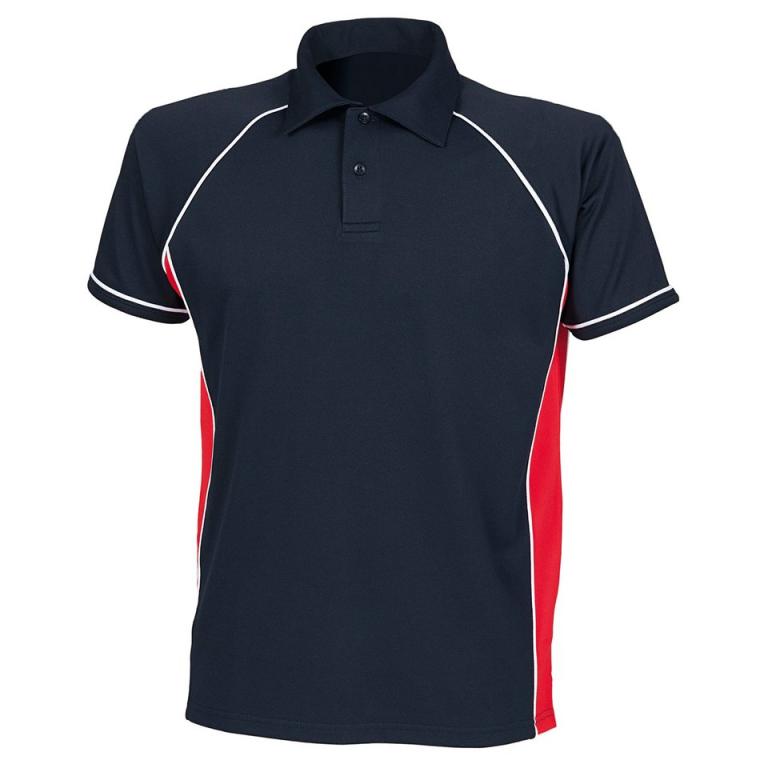 Piped performance polo Navy/Red/White