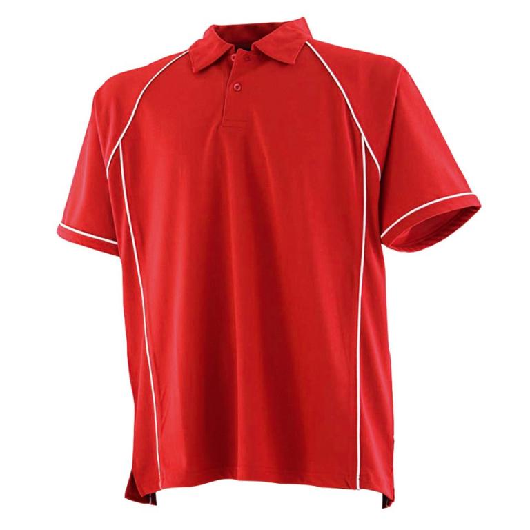 Piped performance polo Red/White