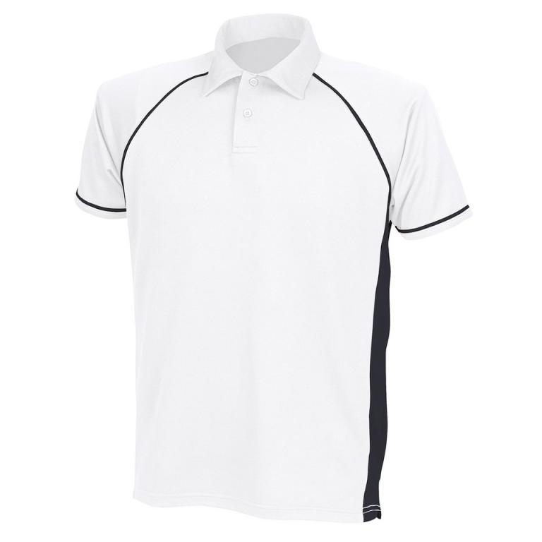 Piped performance polo White/Black/Black