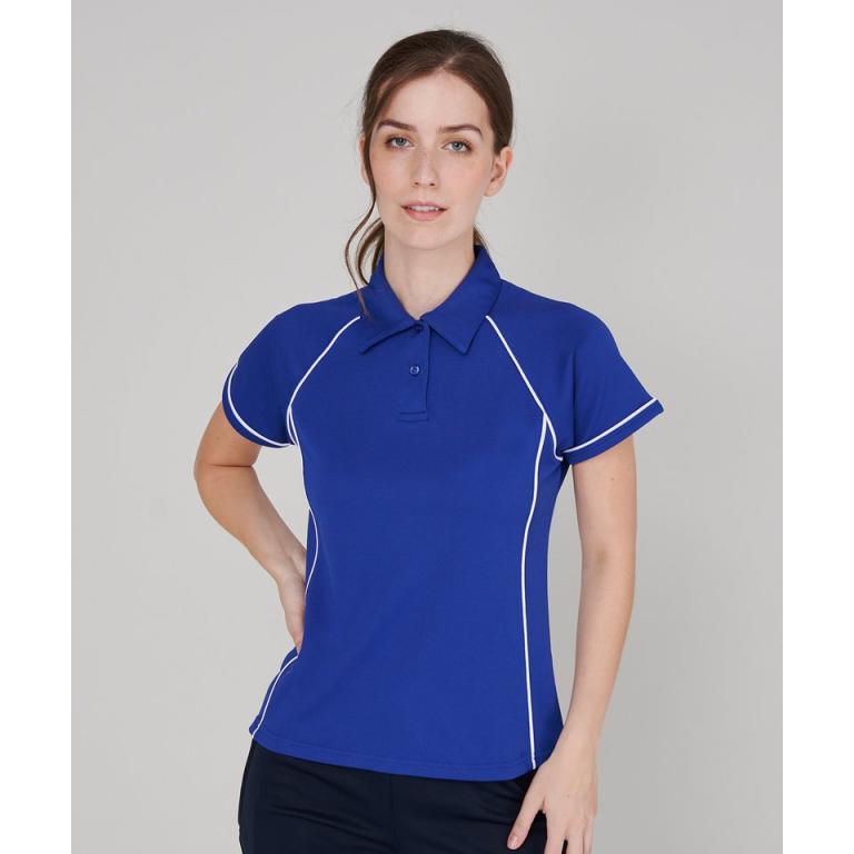 Women's piped performance polo