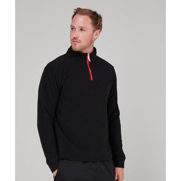 ¼ zip long sleeve fleece piped