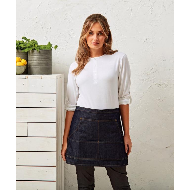 Jeans stitch denim waist apron