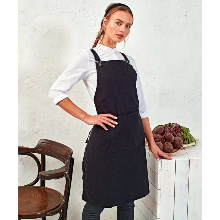 Cross back 'barista' bib apron