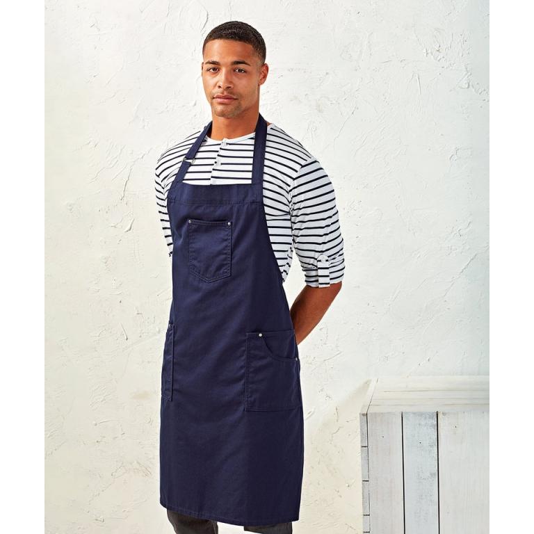 Chino cotton bib apron