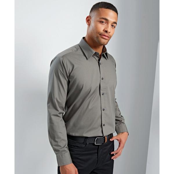 Poplin fitted long sleeve shirt