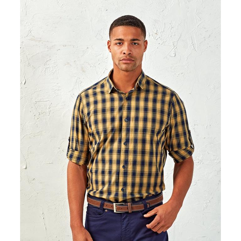 Mulligan check cotton long sleeve shirt