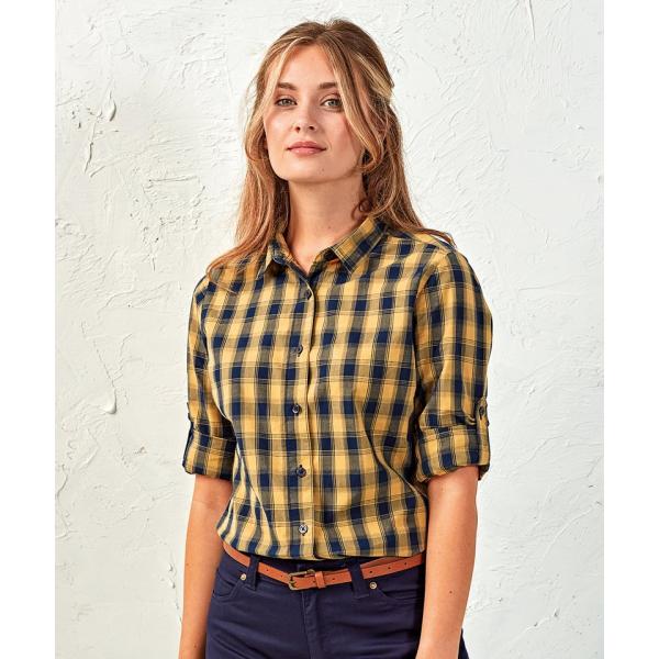 Women's Mulligan check cotton long sleeve shirt