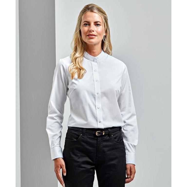 Women's banded collar 'grandad' shirt