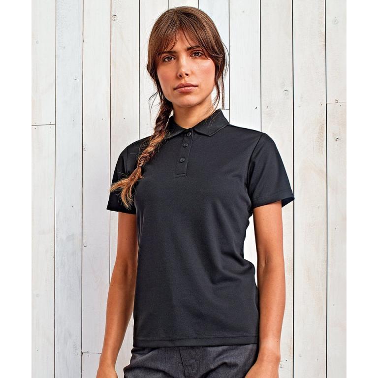 Women's spun dyed sustainable polo shirt