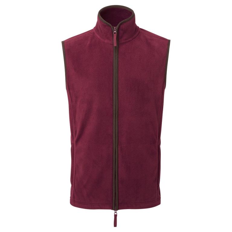 Artisan fleece gilet Burgundy/Brown