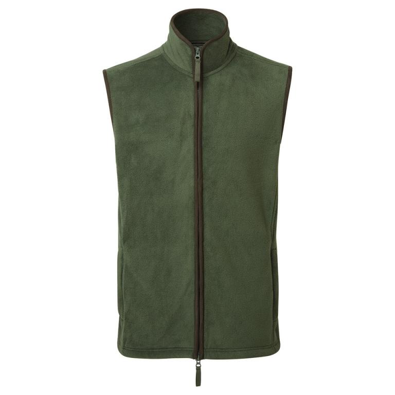 Artisan fleece gilet Moss Green/Brown