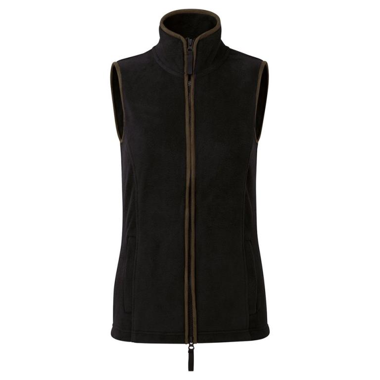 Women’s artisan fleece gilet Black/Brown