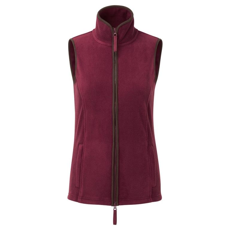 Women’s artisan fleece gilet Burgundy/Brown