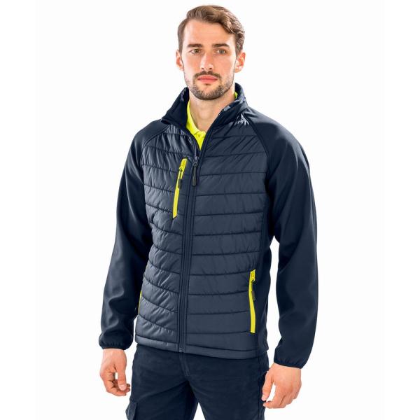 Black compass padded softshell jacket