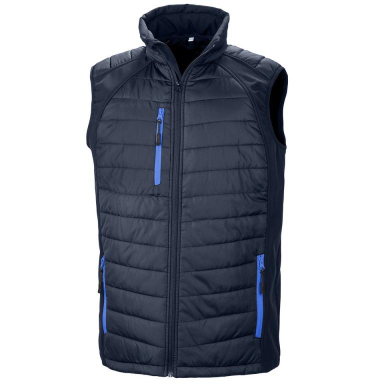 Black compass padded softshell gilet Navy/Royal