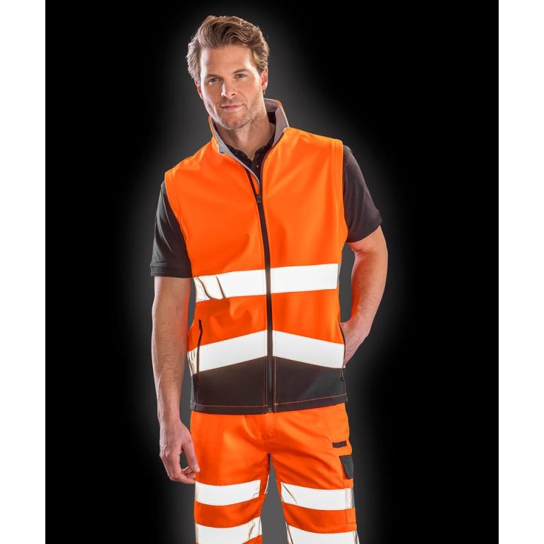 Printable safety softshell gilet