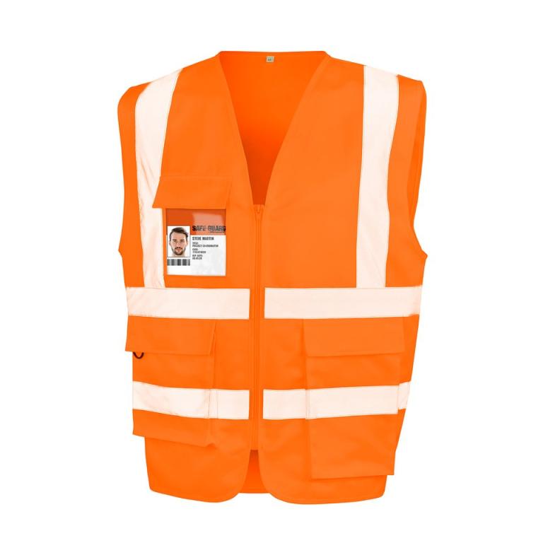 Heavy duty polycotton security vest Fluorescent Orange