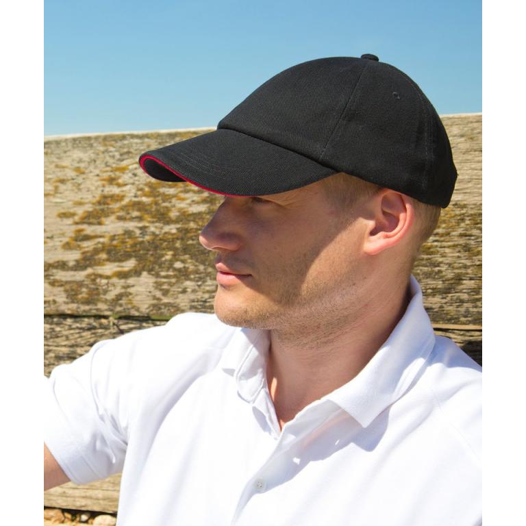 Low-profile heavy brushed cotton cap with sandwich peak