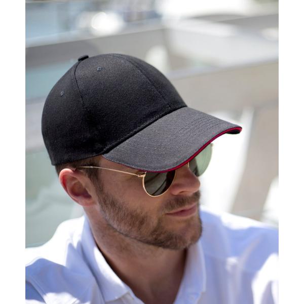 Memphis brushed cotton low-profile sandwich peak cap