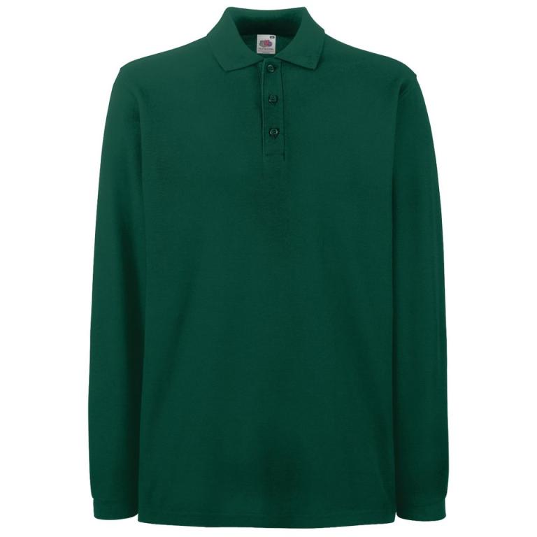 Premium long sleeve polo Forest Green