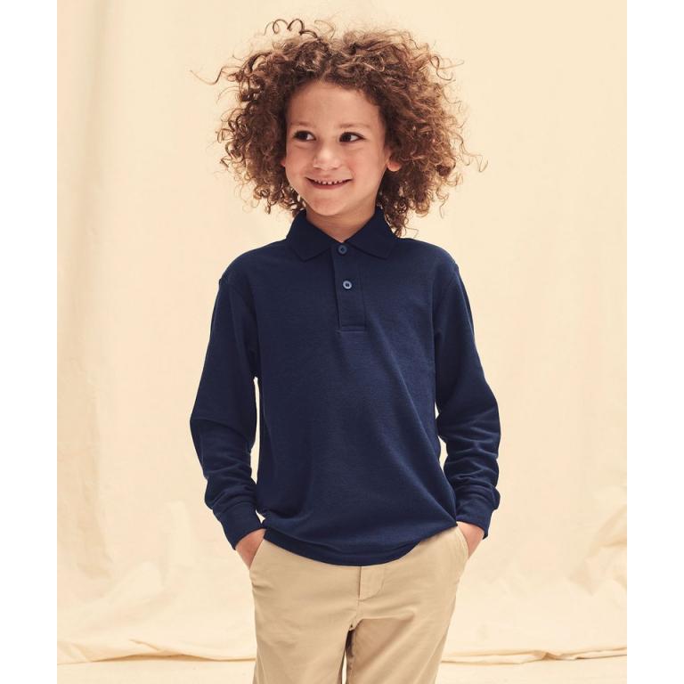 Kids long sleeve 65/35 polo