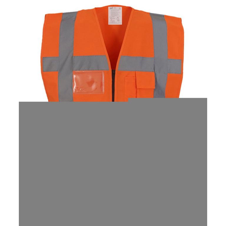 Multifunctional executive hi-vis waistcoat (HVW801) Orange/Black