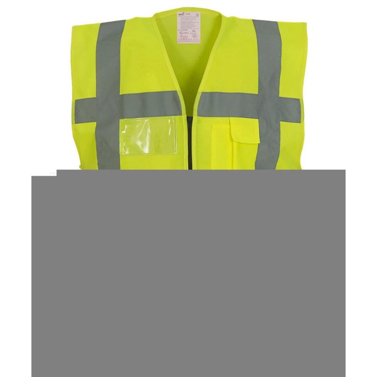 Multifunctional executive hi-vis waistcoat (HVW801) Yellow/Navy