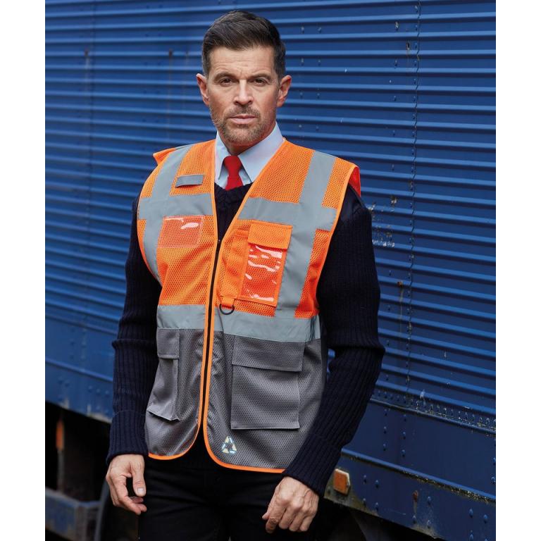 Hi-vis top cool open-mesh executive waistcoat (HVW820)