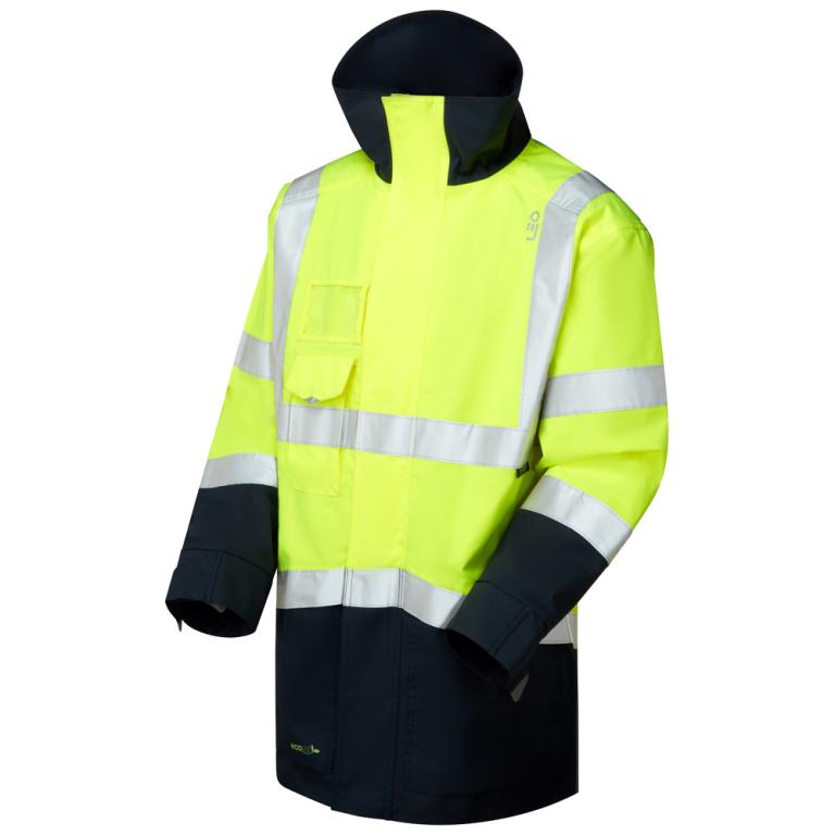 CLOVELLY Leo EcoViz 10K Performance+ Breathable Anorak HV YELLOW/NAVY