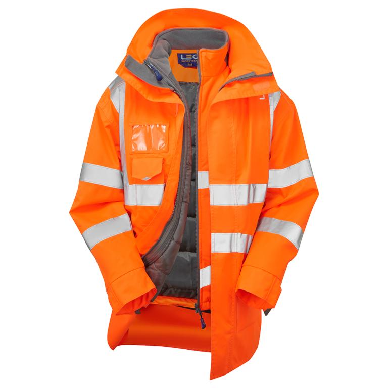 CLOVELLY + TORRINGTON Leo 3-in-1 Anorak + Bodywarmer HV ORANGE