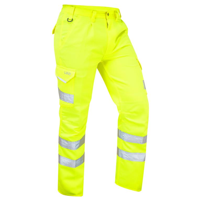 BIDEFORD Leo EcoViz Poly/Cotton Cargo Trouser HV YELLOW