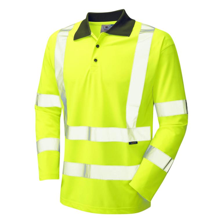 WOOLSERY Leo EcoViz Performance Sleeved Polo Shirt HV YELLOW