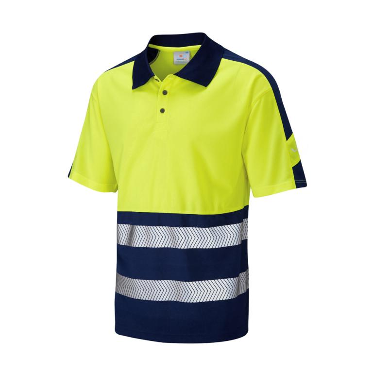 WATERSMEET Leo EcoViz Performance+ Dual Colour Polo Shirt HV YELLOW/NAVY