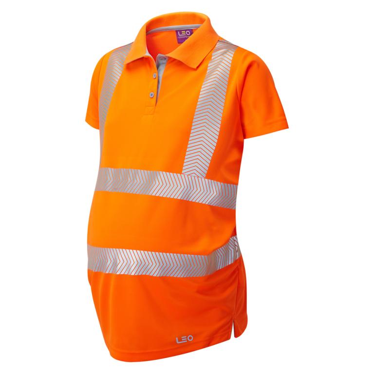 LOVACOTT Leo EcoViz Performance+ Maternity Polo Shirt HV ORANGE