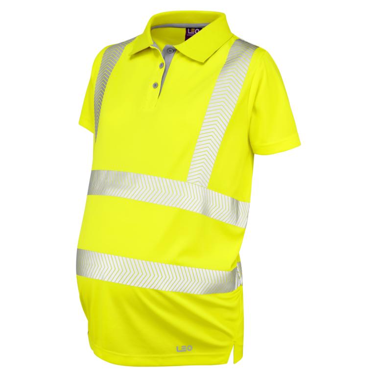 LOVACOTT Leo EcoViz Performance+ Maternity Polo Shirt HV YELLOW