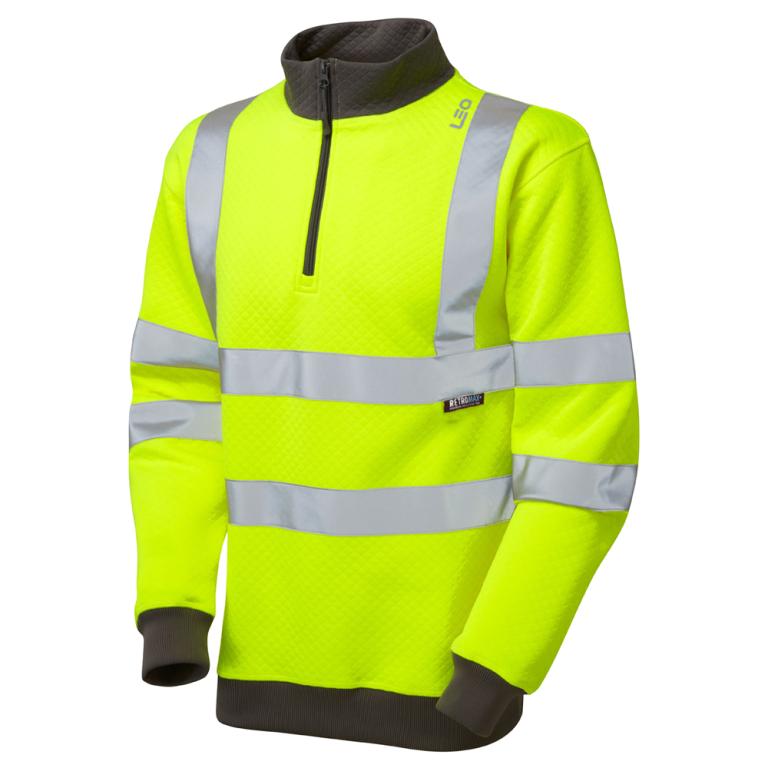 BRYNSWORTHY Leo EcoViz 1/4 Zip Sweatshirt HV YELLOW