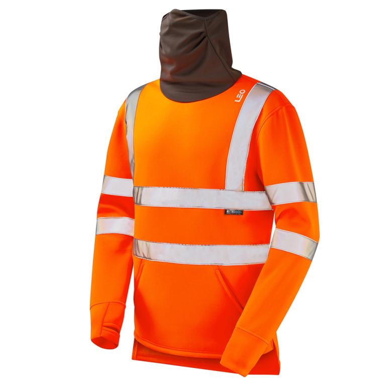 COMBESGATE Leo EcoViz Snood Sweatshirt HV ORANGE