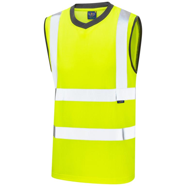 ASHFORD Leo EcoViz Comfort Sleeveless T-Shirt HV YELLOW